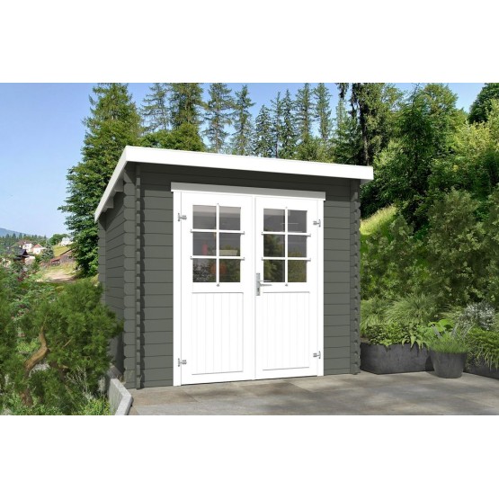 Blokhut Elsloo 250x250 cm Geverfd Carbon Grey-Wit