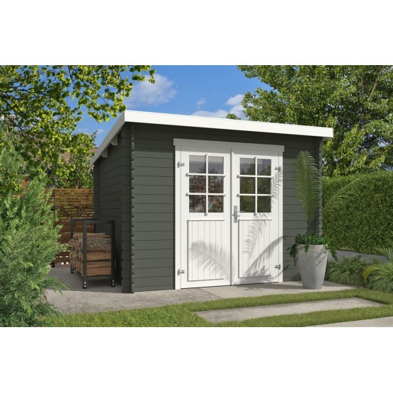 Blokhut Stein 295x250 cm Geverfd Green Grey-Wit