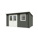 Blokhut Born 400x250 cm Geverfd Green Grey-Wit