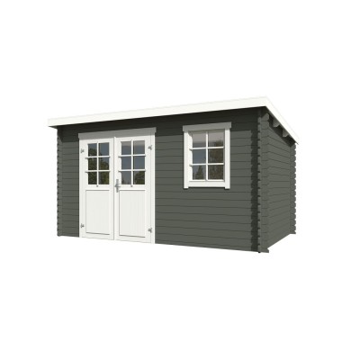 Blokhut Born 400x250 cm Geverfd Green Grey-Wit