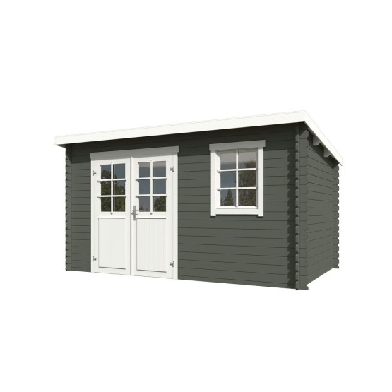 Blokhut Born 400x250 cm Geverfd Green Grey-Wit