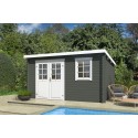 Blokhut Born 400x295 cm Geverfd Green Grey-Wit