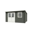 Blokhut Born 400x295 cm Geverfd Green Grey-Wit