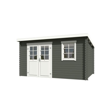 Blokhut Born 400x295 cm Geverfd Green Grey-Wit