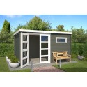 Blokhut Maastricht 400x250 cm Geverfd Green Grey-Wit