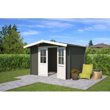Blokhut Wijlre 312x250 cm Geverfd Green Grey-Wit