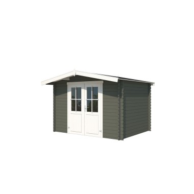 Blokhut Wijlre 312x250 cm Geverfd Green Grey-Wit