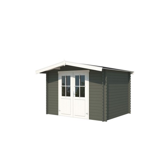 Blokhut Wijlre 312x250 cm Geverfd Green Grey-Wit