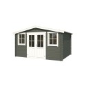 Blokhut Beek 396x312 cm Geverfd Green Grey-Wit
