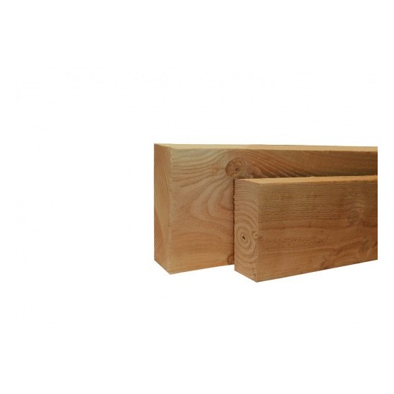 Douglas geschaafde gording 4,5 x 12,0 x 400 cm, groen geïmpregneerd.