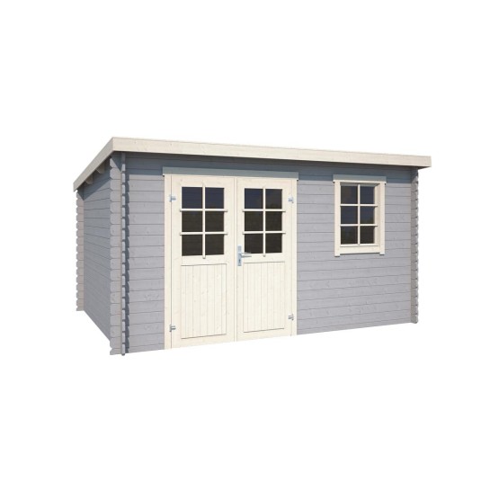 Blokhut Born 2  28 mm 400x295 cm Geverfd Platinum Grey (Licht grijs)