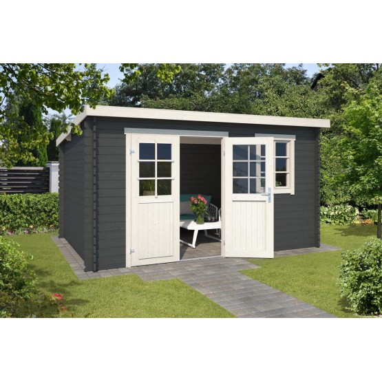 Blokhut Born 400x295 cm Geverfd Carbon Grey-Wit