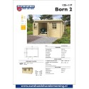 Blokhut Born 400x295 cm Geverfd Carbon Grey-Wit