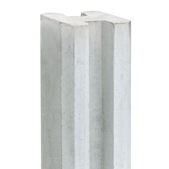 Betonpaal Spaarne Sleuf 11.5x11.5x280cm Hoekmodel
 Wit/Grijs