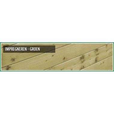 Blokhut Lenne 530(395-115)x300/450 cm, 44 mm (Groen geïmpregneerd)